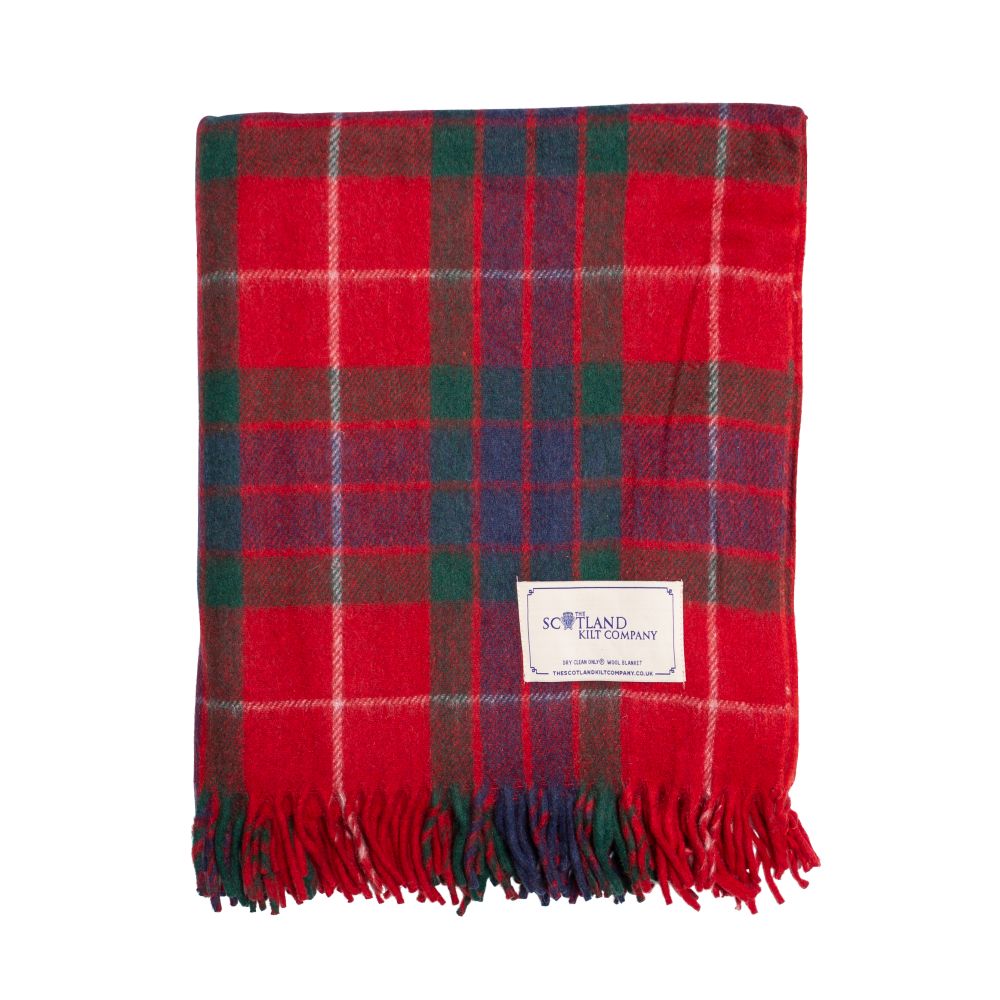 Wool Tartan Lap Rug 29&#39;&#39; x 70&#39;&#39; - Fraser Red