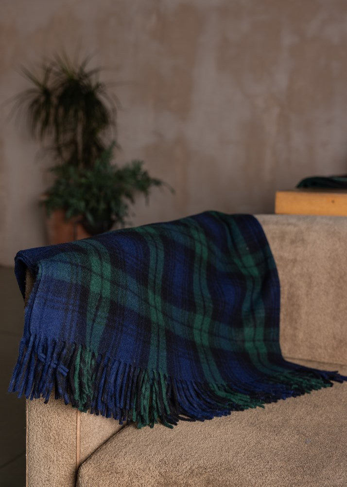 Wool Tartan Rug/ Throw - Black Watch