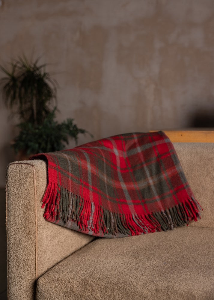 Wool Tartan Rug - Dark Maple